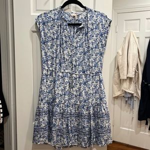 Rebecca Taylor Blue and White Silk Dress
